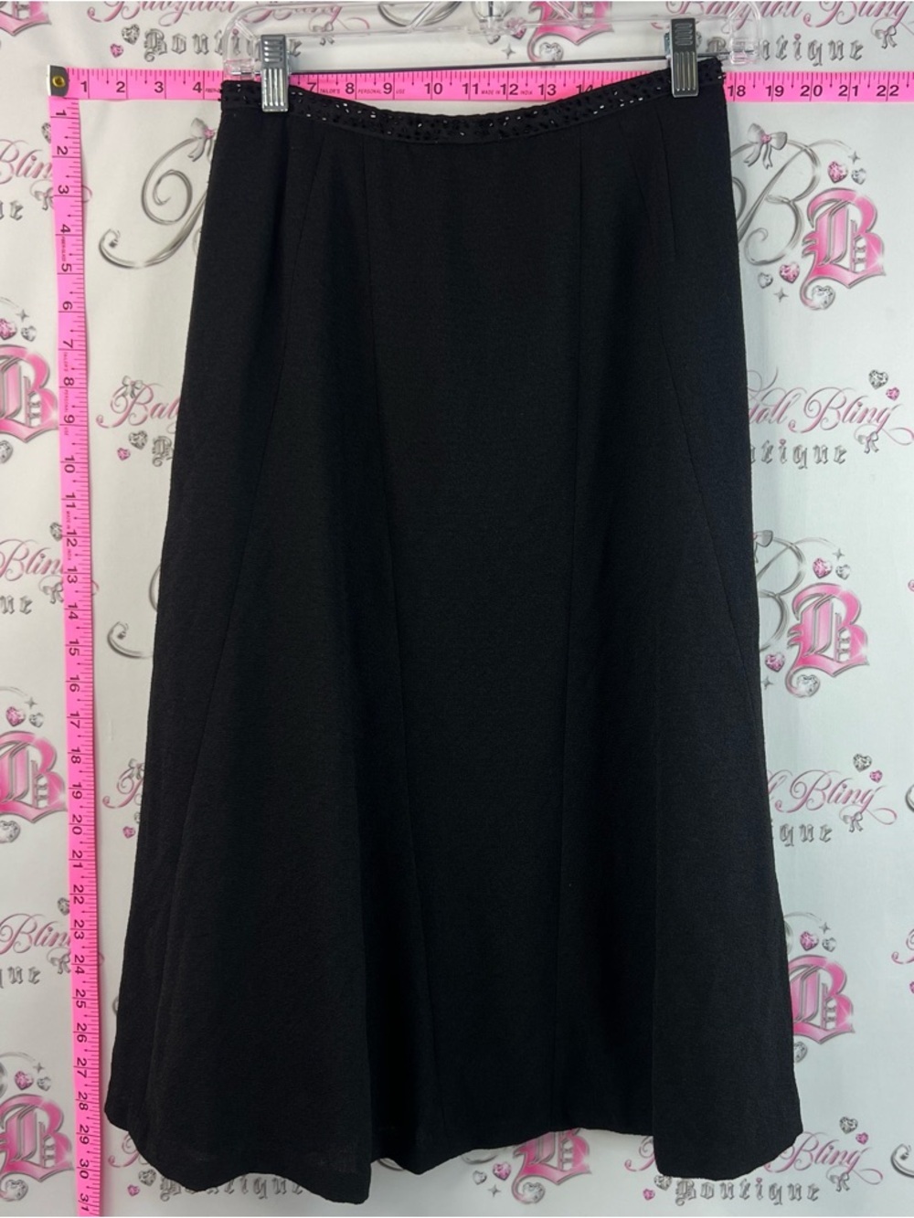 Harve Benard skirt beaded waistline Black A-Line Skirt with Beaded Waist